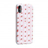 Coque à motifs fleuris rayée rose/blanc Hoco iPhone X Xs