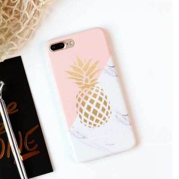 TPU Soft case pineapple - marble iPhone 6 / iPhone 6S