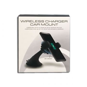 Wireless QI car charger suction mount