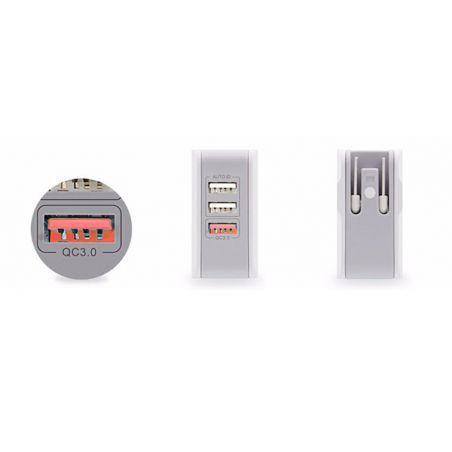 USB Ladegerät 3 Ports Schnellladung  Ladegeräte - Batterien externe - Kabel iPhone 4S - 3