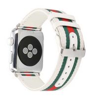 Armband gevlochten Nylon + Leer Apple horloge 38mm  Riemen Apple Watch 38mm - 2