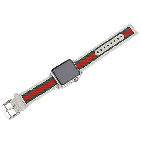 Braided Nylon Bracelet + Apple Watch Leather 38mm