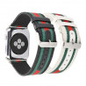 Armband gevlochten nylon + leder Apple Horloge 42mm