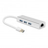USB 2.0 Ethernet RJ45 + 3 USB-Adapter
