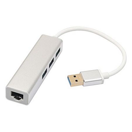 USB 2.0 Ethernet RJ45 + 3 USB adapter  Kabels en adapters MacBook - 2