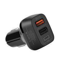 3-port cigarette lighter charger (USB, Usb-C, USB Quick charge) Hoco Cars accessories iPod Nano - 1