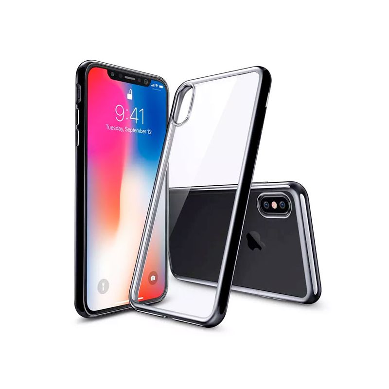 Achat Coque TPU transparente bords noirs iPhone X Xs COQXG-105