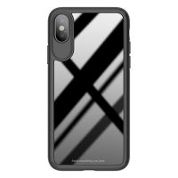 Case with TPU frame and tempered glass for iPhone X