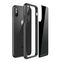 Case with TPU frame and tempered glass for iPhone X
