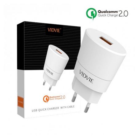 Qualcomm 2.0 Vidvie Schnelllade-USB-Ladegerät Vidvie Ladegeräte - Batterien externe - Kabel iPhone X - 1