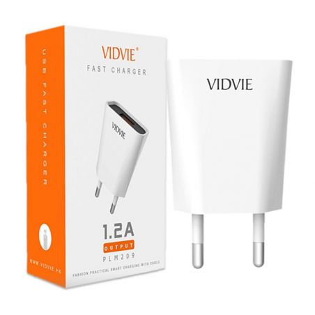 1.2A USB charger  and Vidvie Lightning cable Vidvie Chargers - Powerbanks - Cables iPhone X - 1