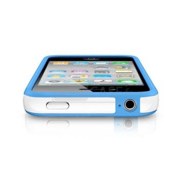 Bumper - Blauwe en witte rand in TPU IPhone 4 & 4S