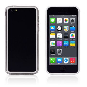 Bumper met witte en transparante rand in TPU IPhone 5C