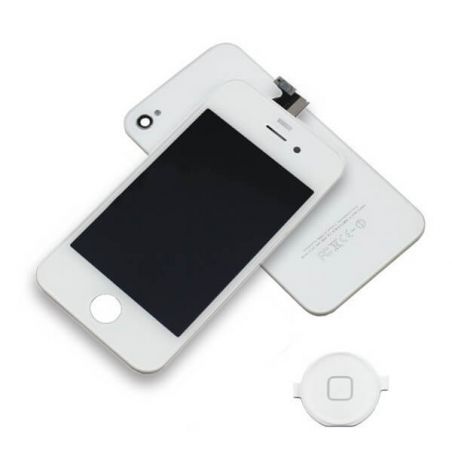 Achat KIT COMPLET qualité originale : Vitre tactile, écran LCD, châssis et vitre arrière pour iPhone 4 Blanc IPH4G-010