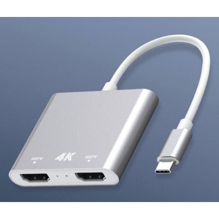 Dubbele HDMI naar USB-C adapter