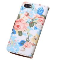 Flower style Portfolio Stand Case iPhone 5/5S/SE  Covers et Cases iPhone 5 - 3