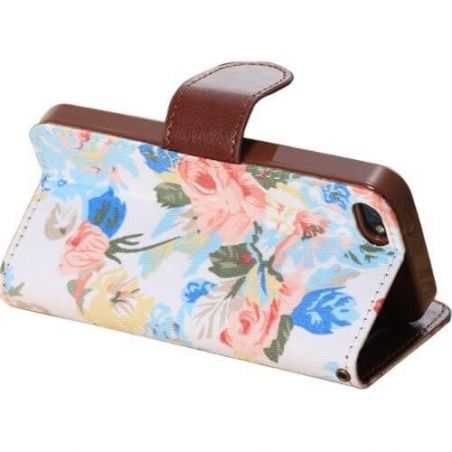 Flower style Portfolio Stand Case iPhone 5/5S/SE  Covers et Cases iPhone 5 - 4
