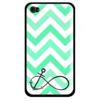 iPhone 5/5S/SE Navy Turquoise Anchor and chevrons shell  Covers et Cases iPhone 5 - 1