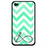 Coque iPhone 5/5S/SE Navy Turquoise Ancre et chevrons