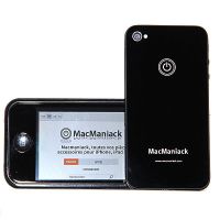 Achat Coque arrière Face de remplacement vitre MacManiack IPhone 4S Noir IPH4S-300X