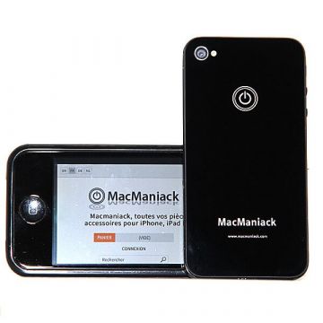 Achat coque arrière face de remplacement vitre MacManiack IPhone 4 Noir IPH4G-300X