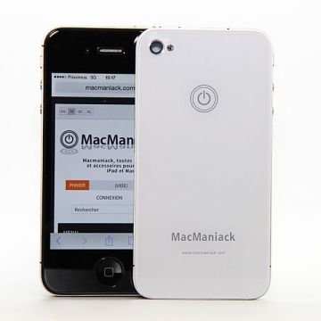 Achat coque arrière face de remplacement vitre MacManiack IPhone 4 Blanc IPH4G-301X