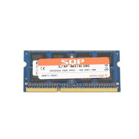 RAM SQP SoDimm 8 GB DDR3 1600 MHz - PC3-12800  MacBook Pro 13" Unibody medio 2012 (A1278 - EMC 2554). - 2