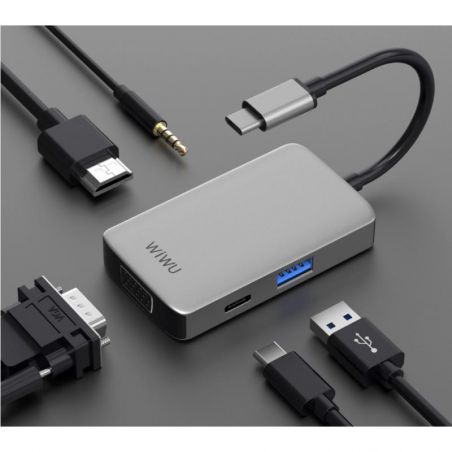 USB-C Hub MacBook / MacBook Pro / Air (Alpha 5 in 1)  MacBook 12" Retina Zubehör Anfang 2015 (A1534 - EMC 2746) - 1