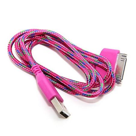 Apple kabel - usb kabel gevlochten 1 meter - iPod iPhone iPad  laders - Batterijen externes - Kabels iPhone 4 - 4