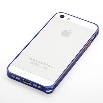 Feinste Stoßstange aus Aluminium 0,7 mm abgerundete Goldumrandung iPhone 5/5S/SE  Bumpers iPhone 5 - 6