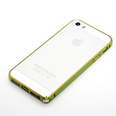 Feinste Stoßstange aus Aluminium 0,7 mm abgerundete Goldumrandung iPhone 5/5S/SE  Bumpers iPhone 5 - 11
