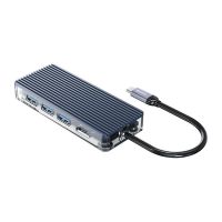 Transparenter 6 in 1 USB-C-Hub (USB-A / HDMI / RJ45 / USB-C)