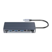 USB-C Hub 6 in 1 Transparent (USB-A / HDMI / RJ45 / SD card)