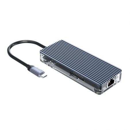 USB-C Hub 8 in 1 Transparant