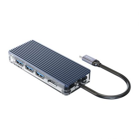 USB-C Hub 8 in 1 Transparant