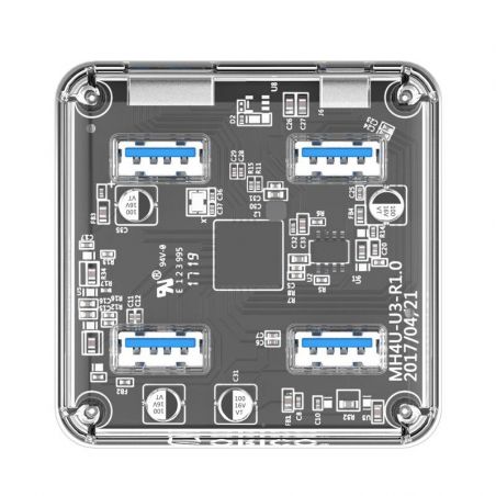 Hub 4 USB 3.0 Transparant (vierkant model)