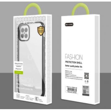 TPU glossy transparent case + G-CASE Shiny Series outline - iPhone 12 Mini
