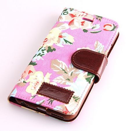 Bloemen flip case hoesje iPhone 6 wallet  Dekkingen et Scheepsrompen iPhone 6 - 14