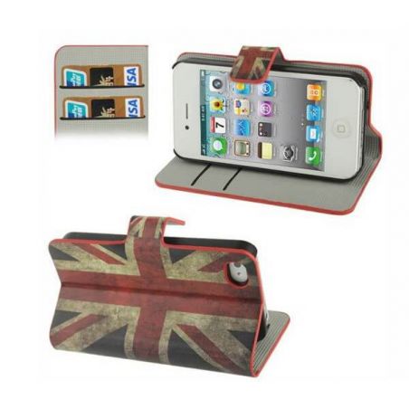 Flip Over Cover Case UK Flag Vintage Look iPhone 4 4S  Covers et Cases iPhone 4 - 3