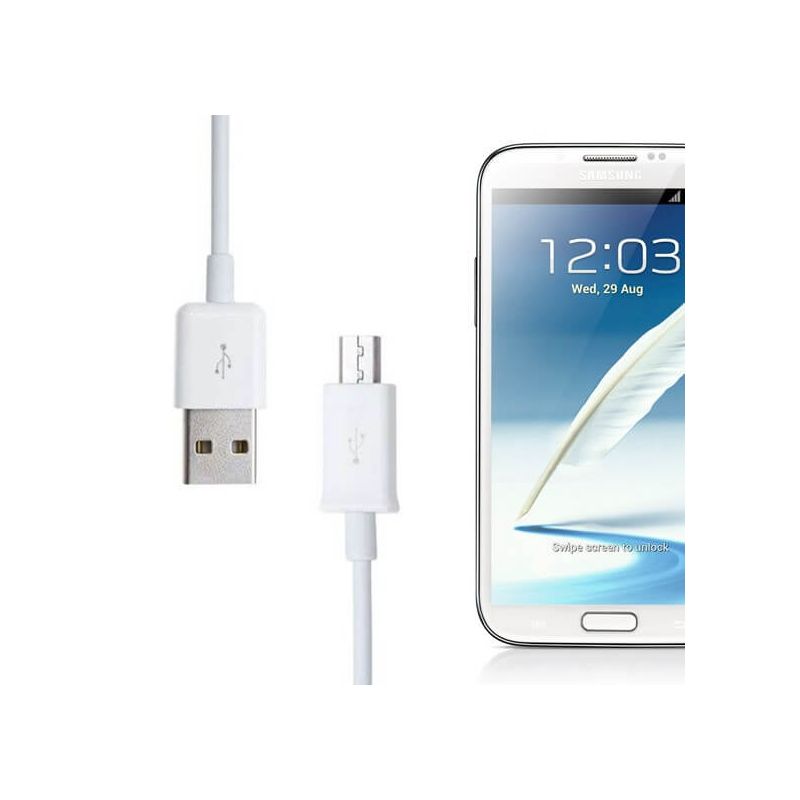 White USB microphone cable for Samsung  Chargers - Powerbanks - Cables Galaxy S3 - 1