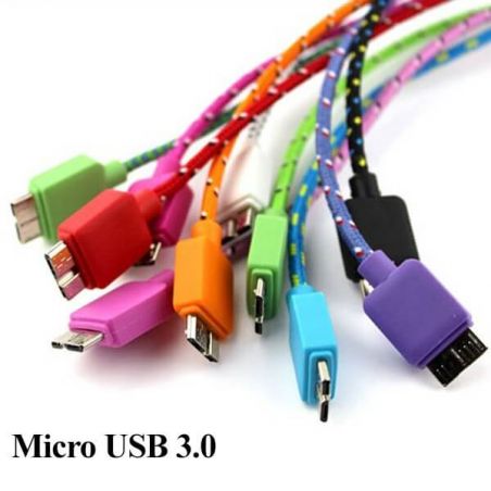 USB kabel 3.0 gevlochten 1 meter voor Samsung  laders - Batterijen externes - Kabels Galaxy S5 - 1