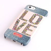 Love my Denim Pattern Hard Case iPhone 5 5s  Abdeckungen et Rümpfe iPhone 5 - 1