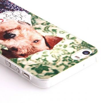 Stijve hondenschelp met kanten halsband iPhone 5/5S/SE  Dekkingen et Scheepsrompen iPhone 5 - 2