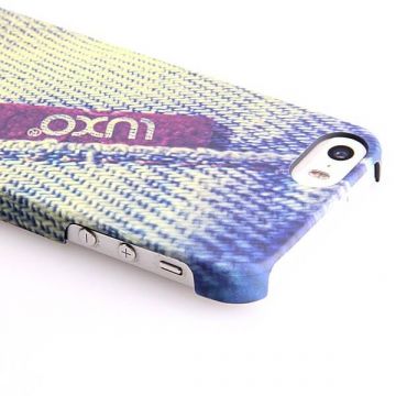 Luxo Label Denim Pattern Hard Case iPhone 5/5S/SE  Covers et Cases iPhone 5 - 3