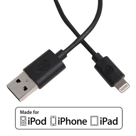 Verpakking 2 in 1 zwarte MFI-kabelverlichting + CE-goedgekeurde netlader  iPhone 5 : Pakket - 2