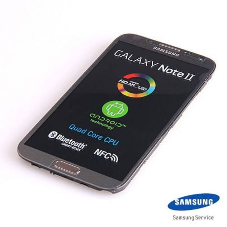 Samsung Galaxy Original Samsung Galaxy Note 2 N7100 Vollbild Grau  Bildschirme - Ersatzteile Galaxy Note 2 - 1