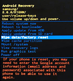 Recovery Mode Factory Reset